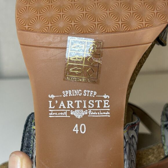 L'Artiste by Spring Step Womens Rossie-Grym Leather Heeled Sandals EU 40 US 9.5 - Picture 7 of 9